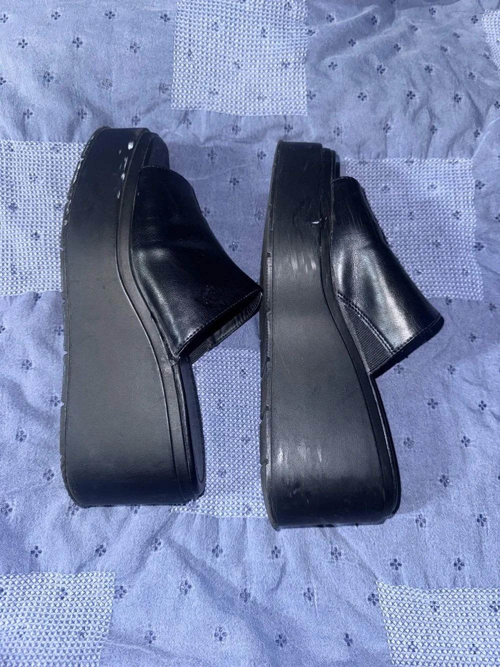Madden Girl black platform wedge sandals